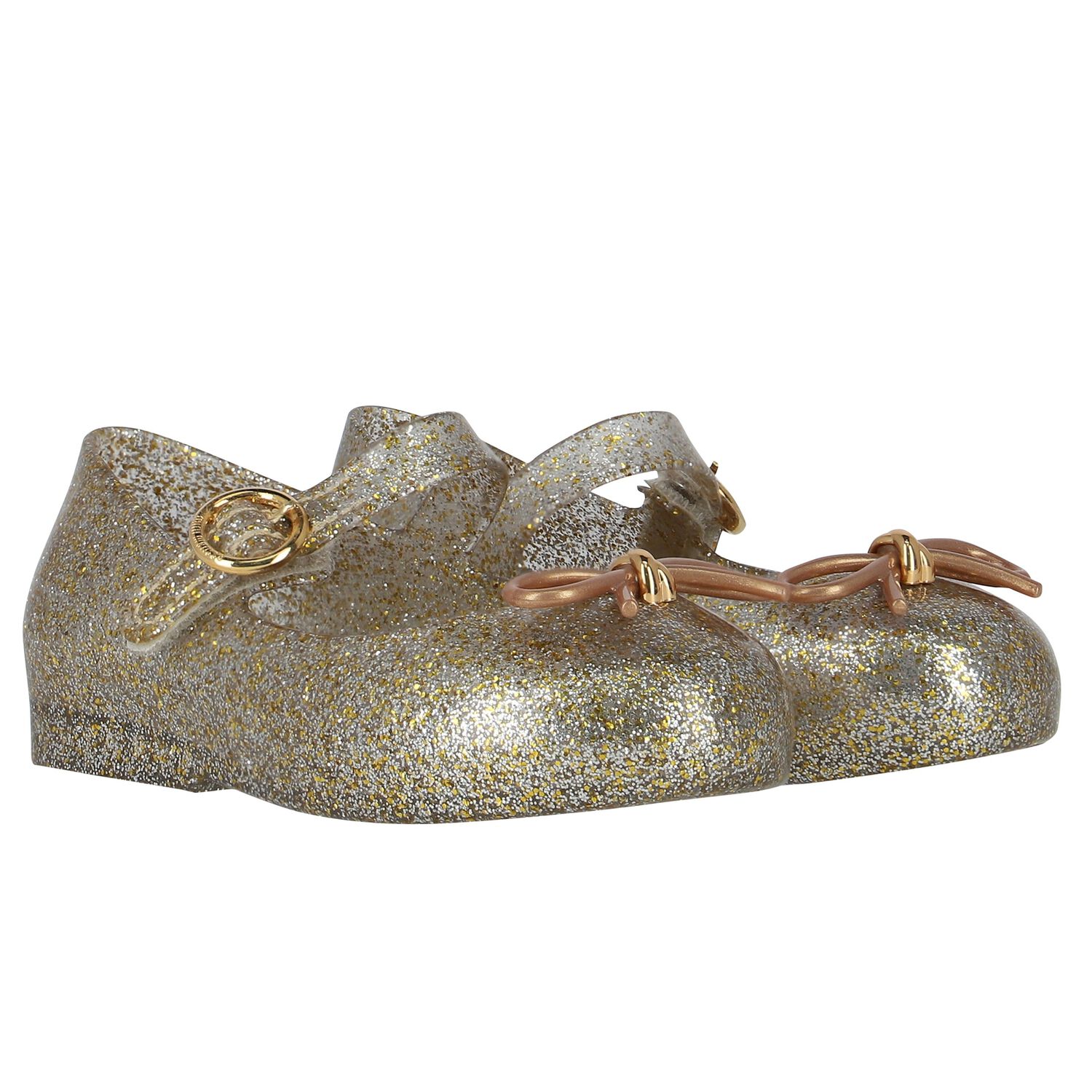 Younger Girls Gold & Silver Glitter Jelly Shoes, 3, hi-res image number null