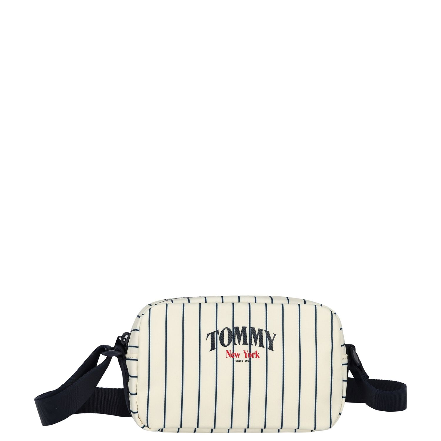 Girls Beige & Navy Blue Striped Handbag, 1, hi-res