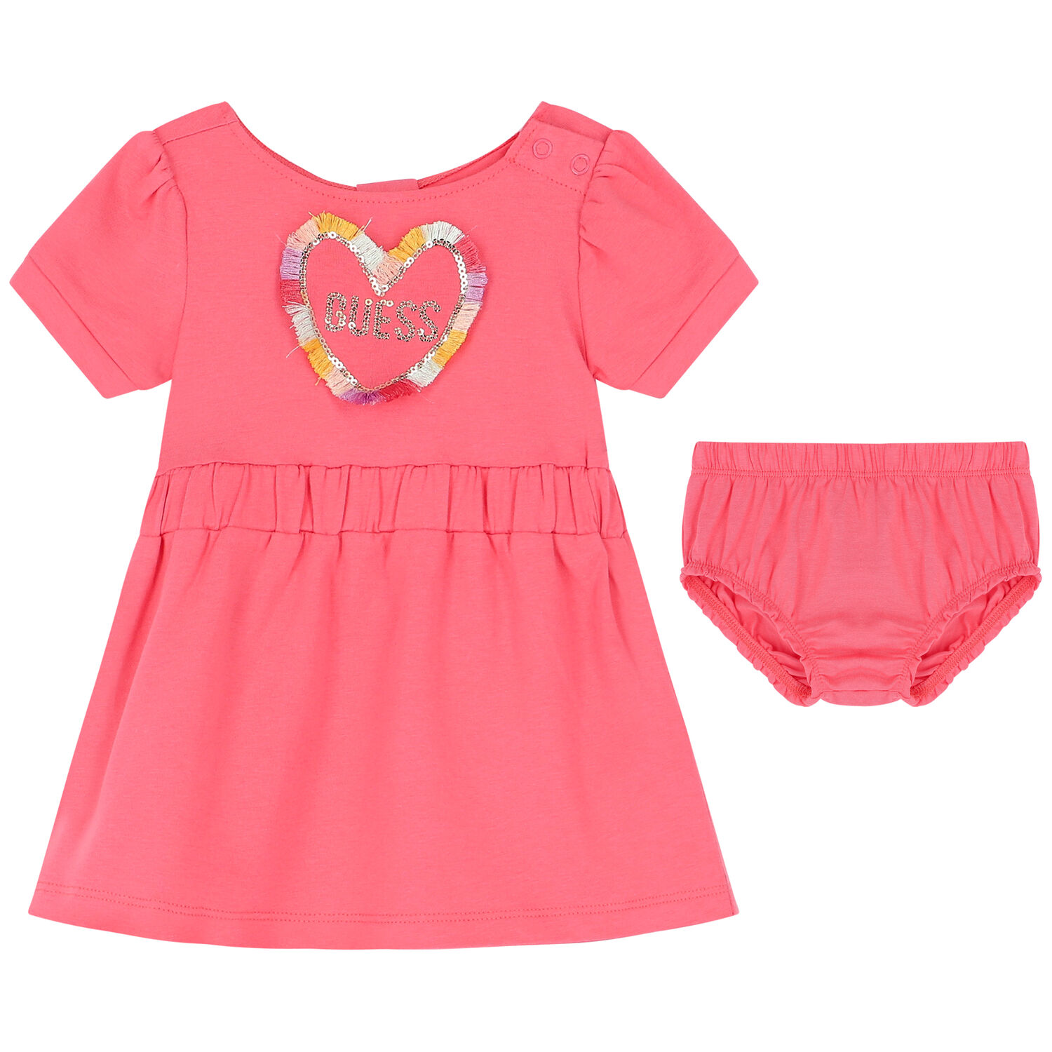 Baby Girls Pink Logo Dress Set, 1, hi-res