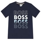 Boys Navy Blue Logo T-Shirt, 5, hi-res