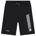 Boys Black Logo Shorts, 2, hi-res