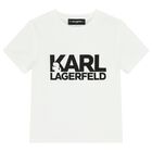Boys Mini Me White Logo T-Shirt, 2, hi-res