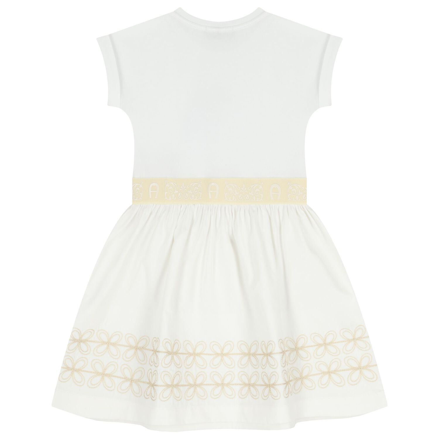 Girls White Logo Dress, 1, hi-res