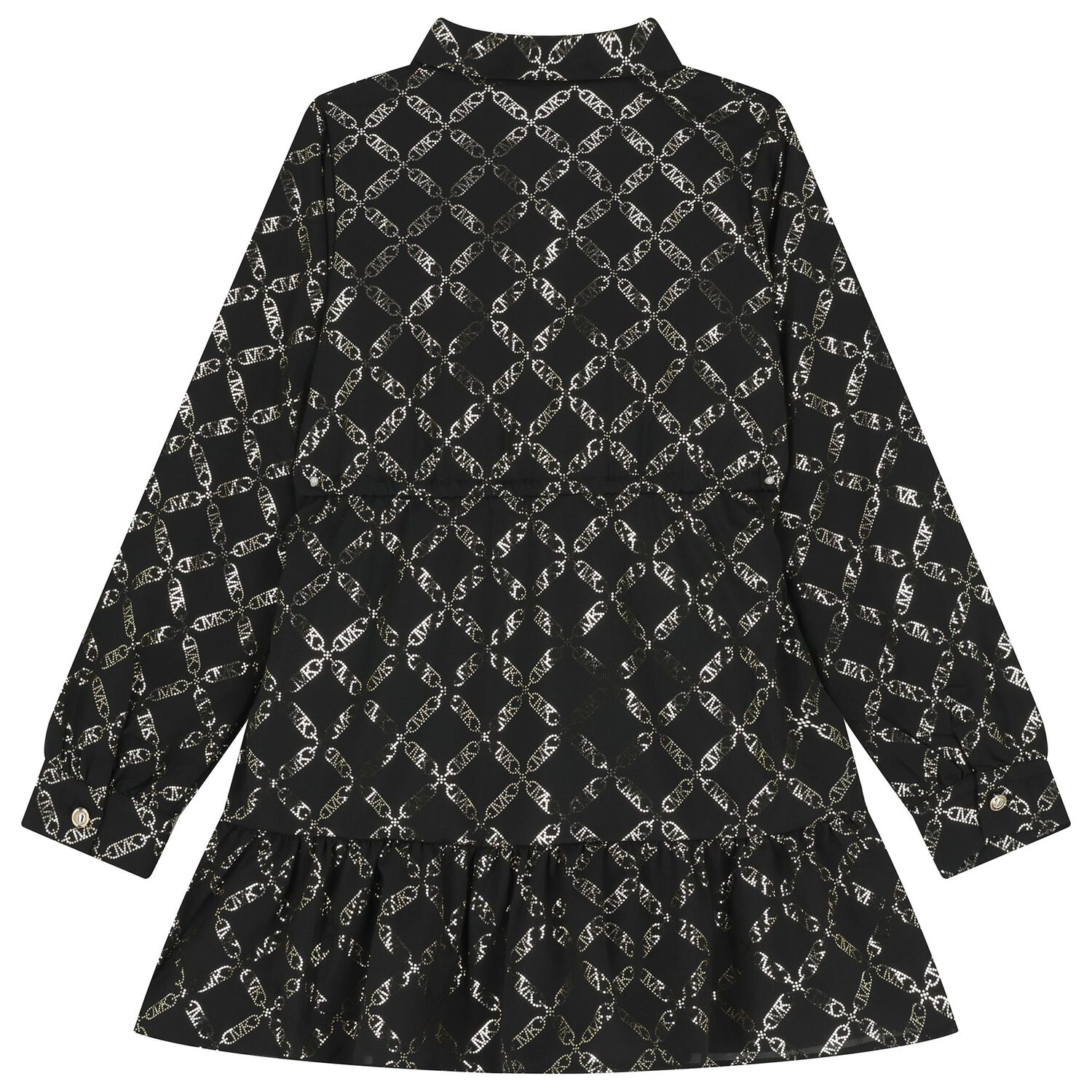 Girls Black Logo Dress, 1, hi-res