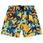 Boys Blue & Yellow Octopus Swim Shorts, 1, hi-res