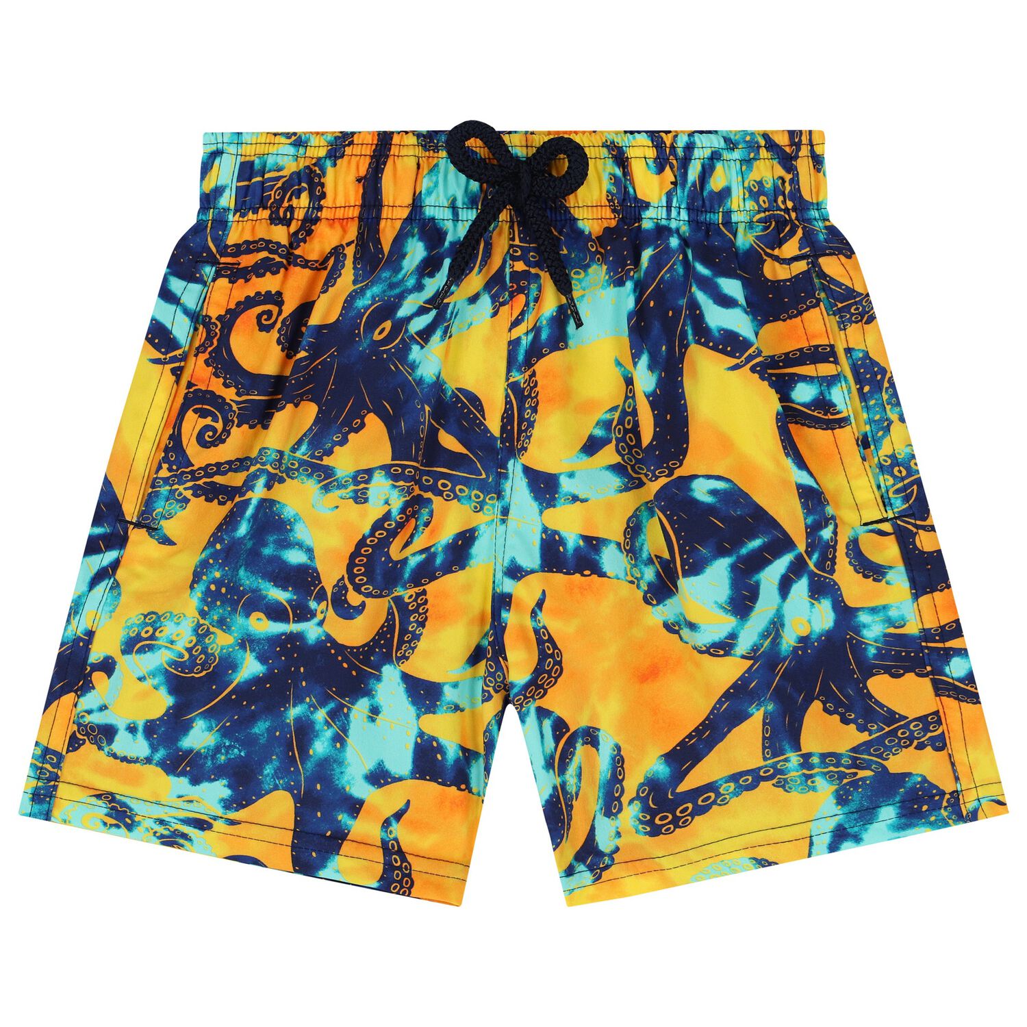 Boys Blue & Yellow Octopus Swim Shorts, 1, hi-res image number null