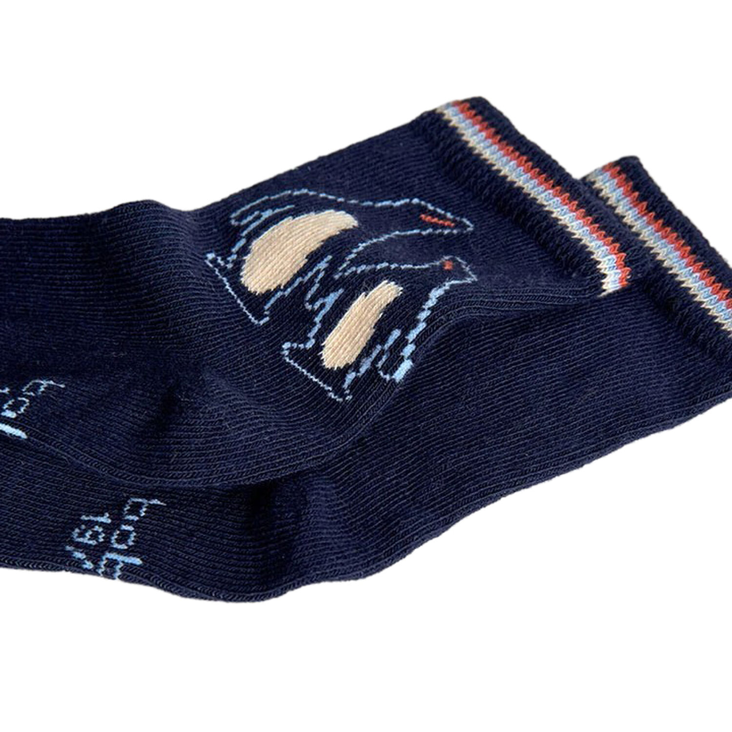 Boys Navy Blue & Beige Socks ( 3-Pack ), 1, hi-res