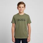 Boys Green Logo T-Shirt, 3, hi-res