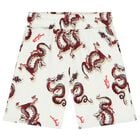 Boys Ivory & Red Logo Shorts, 1, hi-res
