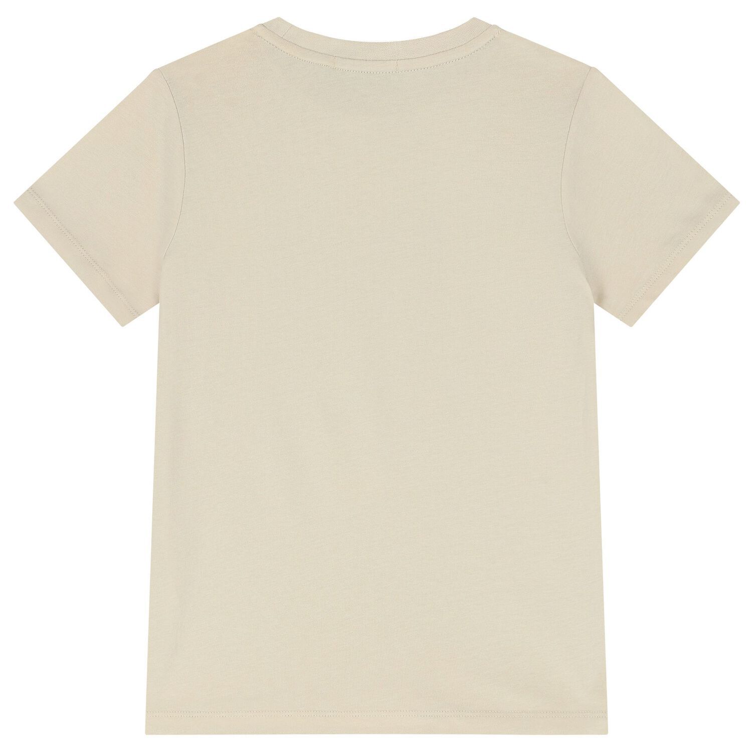 Boys Beige & Gold Logo T-Shirt, 1, hi-res