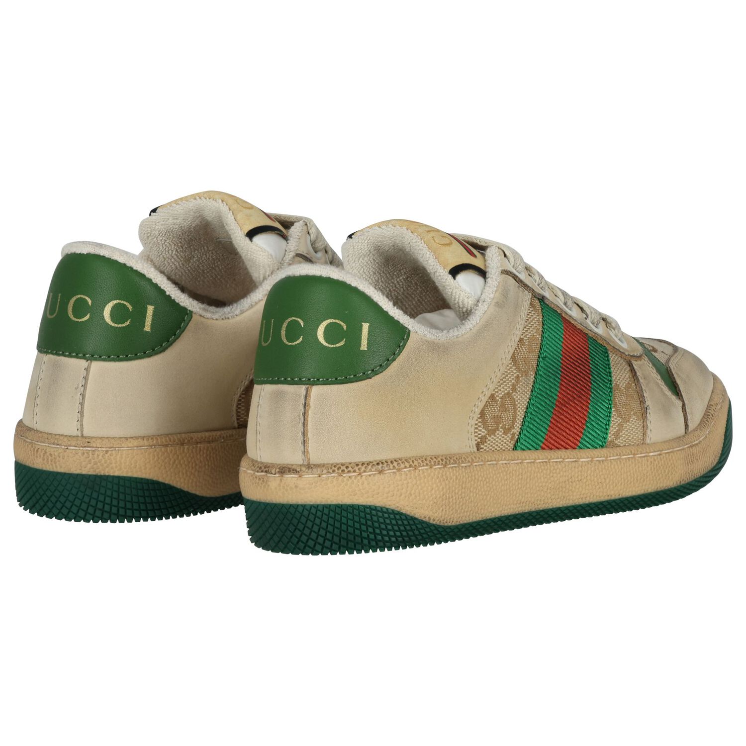 Beige & Green GG Supreme Trainers, 1, hi-res