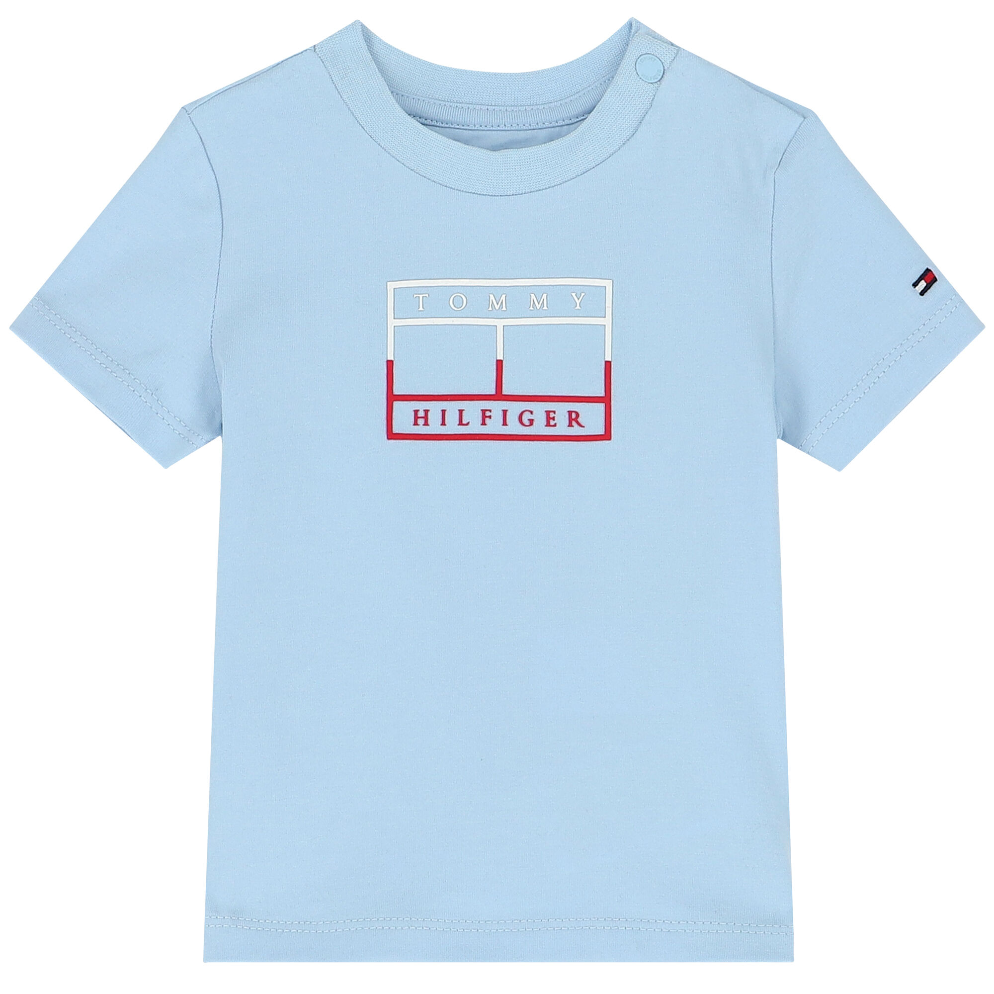 Tommy Hilfiger Baby Boys Blue Logo Cotton T Shirt Junior Couture UK