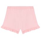 Younger Girls Pink Teddy Bear Logo Shorts Set, 1, hi-res