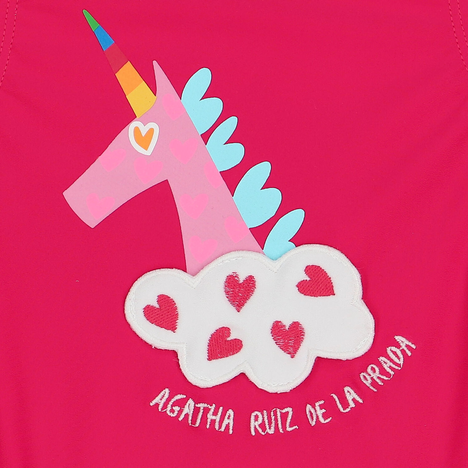 Girls Pink Unicorn Swimsuit, 1, hi-res