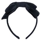 Girls Navy Blue Bow Headband, 1, hi-res