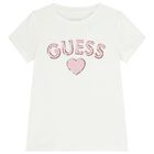 Girls White & Pink Logo Mesh Skirt Set , 1, hi-res