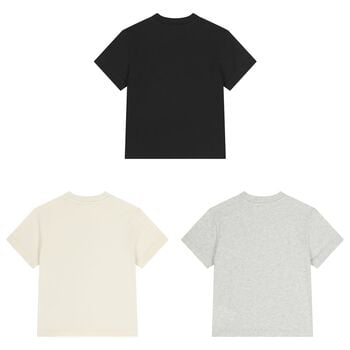 Boys Ivory, Grey & Black Logo T-Shirts ( 3-Pack )