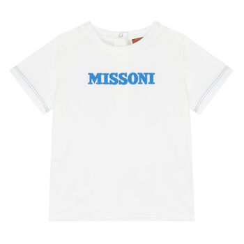 Younger Boys White Logo T-Shirt