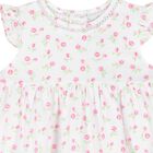 Baby Girls White Rose Print Dress Set, 1, hi-res