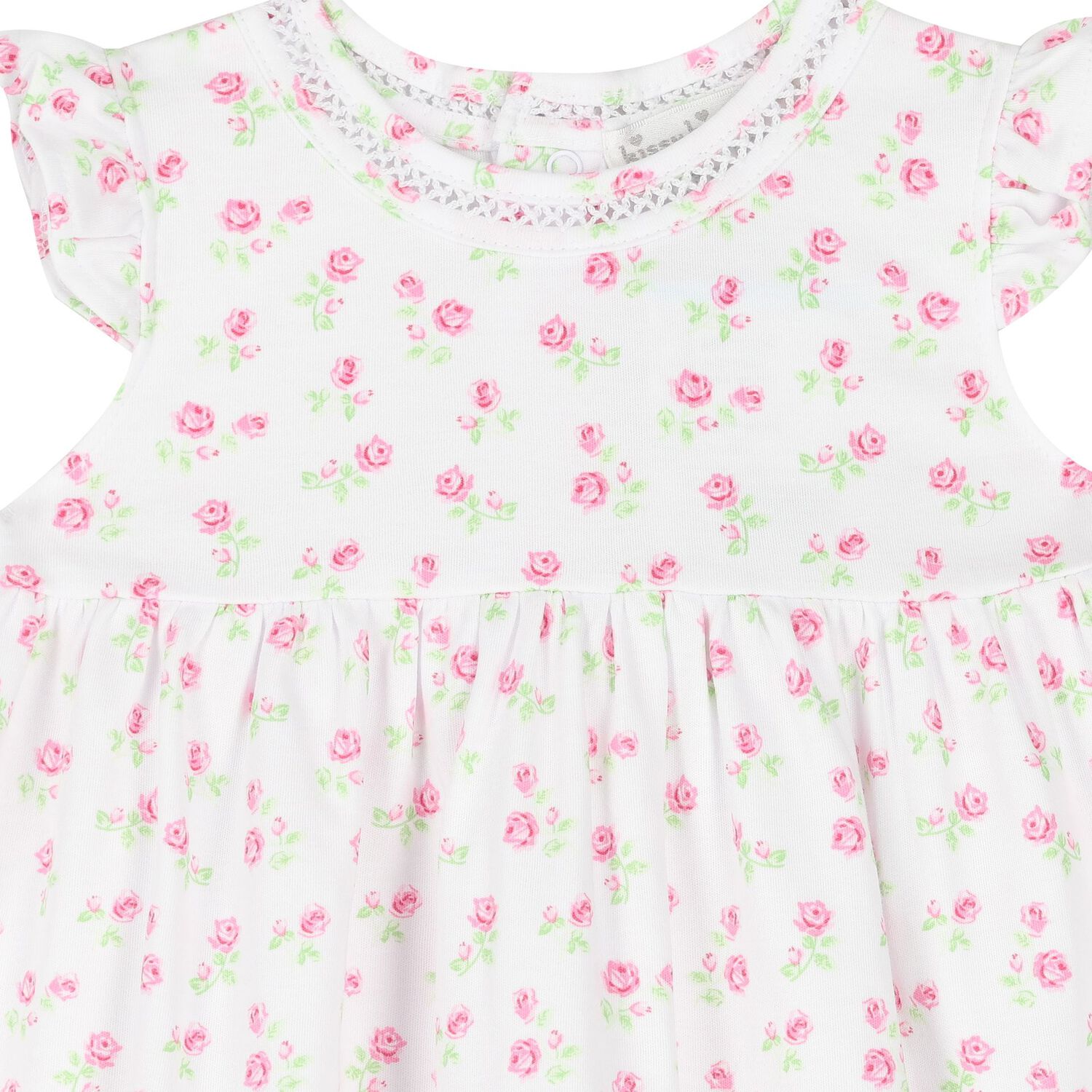 Baby Girls White Rose Print Dress Set, 1, hi-res