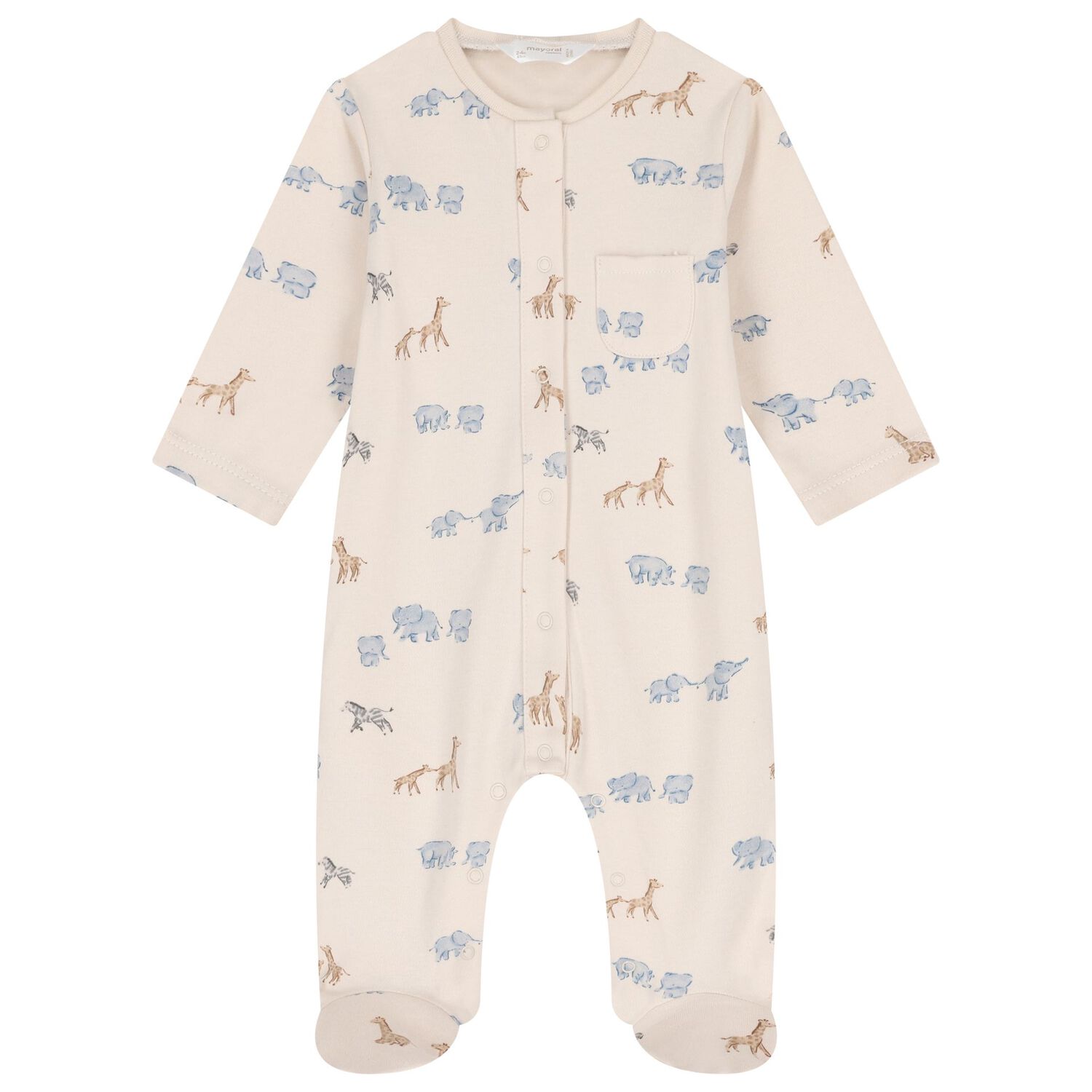 Baby Boys Beige & Blue Babygrows ( 2-Pack ), 2, hi-res