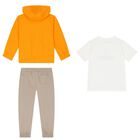 Boys Orange & Beige Tracksuit Set, 1, hi-res