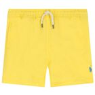 Boys Yellow Logo Swim Shorts, 2, hi-res
