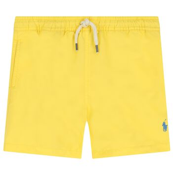 Boys Yellow Logo Swim Shorts