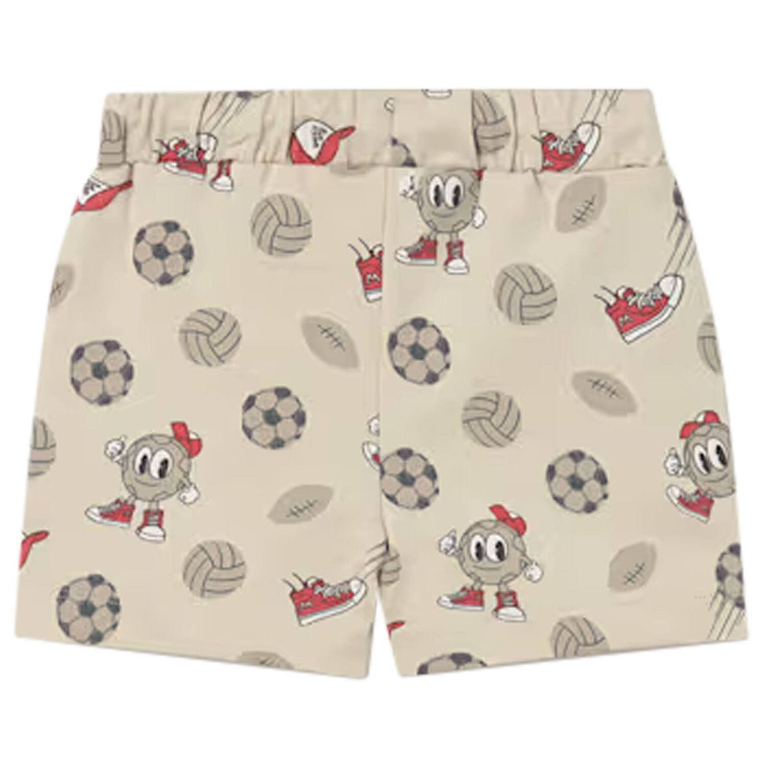 Younger Boys Beige Ball Shorts, 1, hi-res