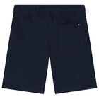 Boys Navy Blue & White Shorts Set, 1, hi-res