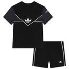 Black Logo Shorts Set, 1, hi-res