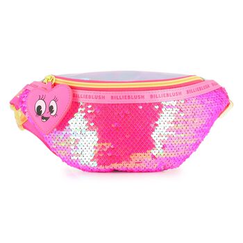 Girls Pink & Silver Sequin Belt Bag ( 25cm ) 