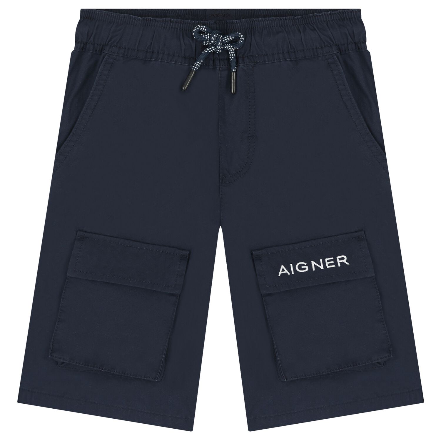 Boys Navy Blue Logo Shorts, 3, hi-res