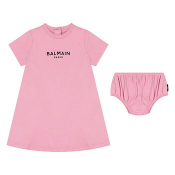 Younger Girls Pink Logo Dress Set 