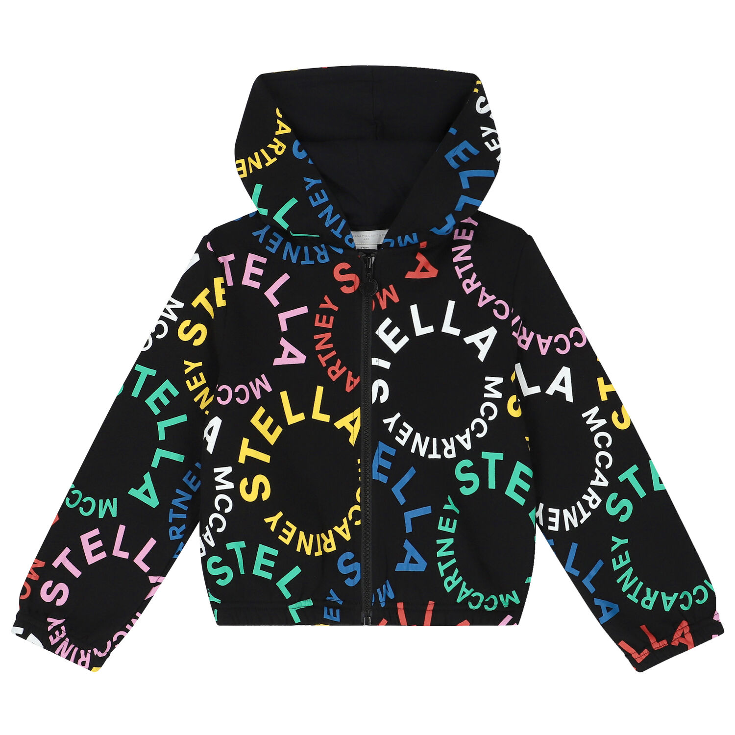 Girls Black Logo Zip Up Top, 1, hi-res image number null