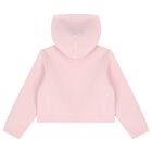 Girls Pink Logo Hooded Zip Up Top, 1, hi-res