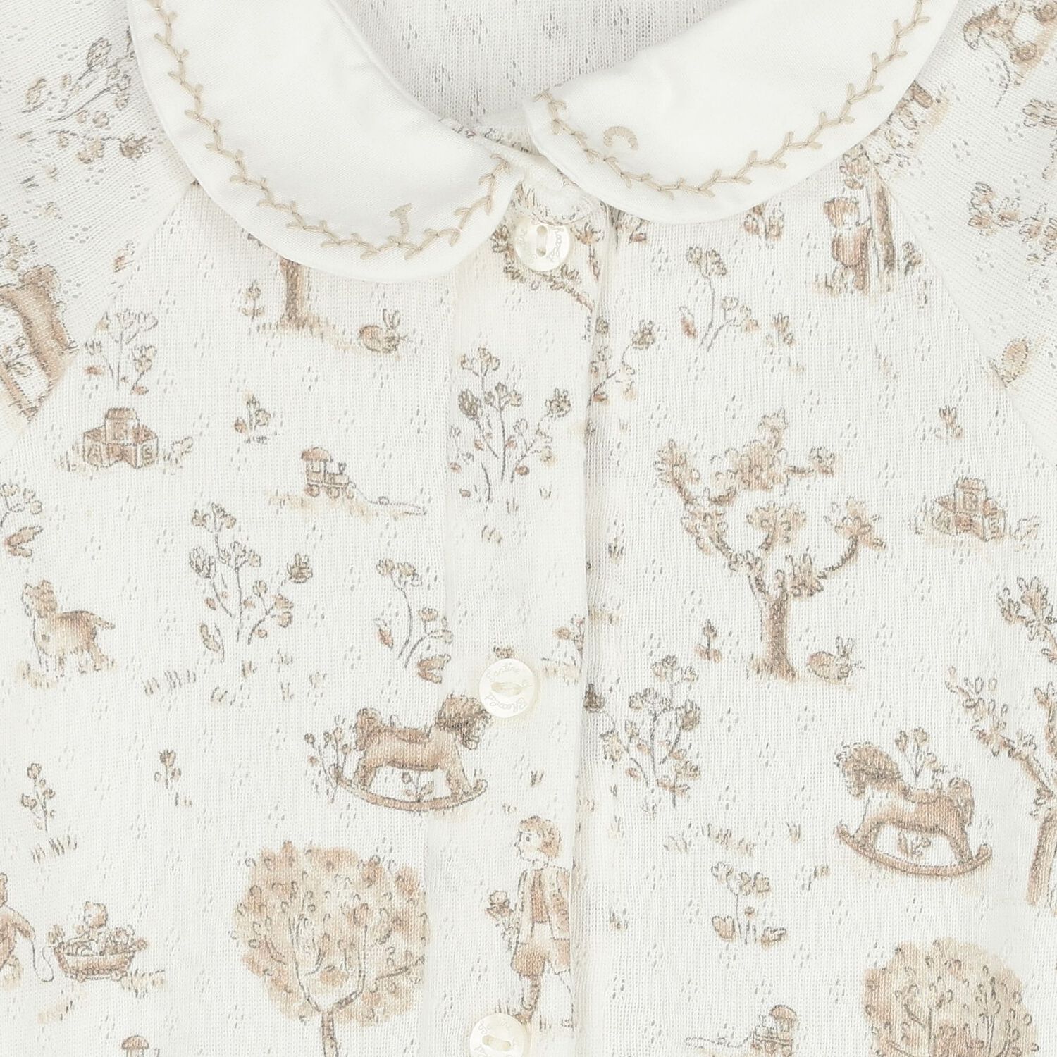 Ivory & Beige Teddy Bear Babygrow, 1, hi-res
