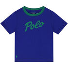 Baby Boys Blue and Green Logo Short Set, 1, hi-res