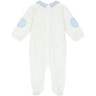 Boys White & Blue Babygrow, 2, hi-res
