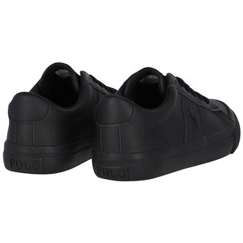 Boys Black Logo Trainers