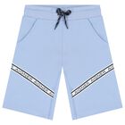 Boys Blue Logo Shorts, 1, hi-res