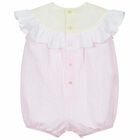 Baby Girls Pink, Yellow & White Romper, 1, hi-res