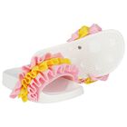 Girls Pink & Yellow Ruffle Sliders, 2, hi-res