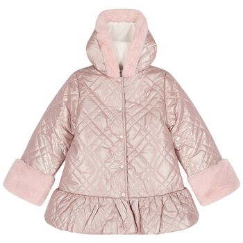 Girls Pink Quilted Puffer Jacket
