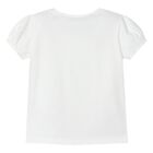 Girls Ivory Bow T-Shirt, 1, hi-res