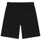 Boys Black Logo Shorts, 1, hi-res
