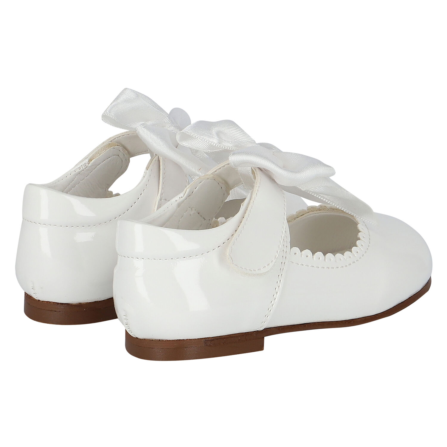 Girls White Bow Shoes, 2, hi-res