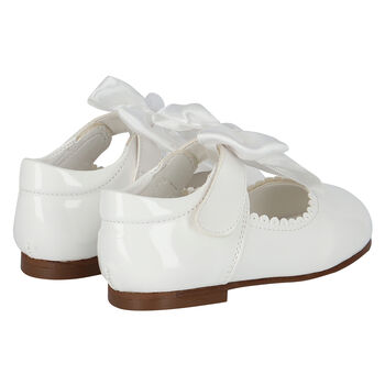 Girls White Bow Shoes
