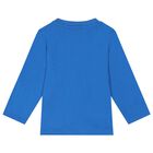 Younger Boys Blue Logo Long Sleeve Top, 3, hi-res