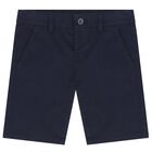 Boys Navy Blue Chino Shorts, 4, hi-res